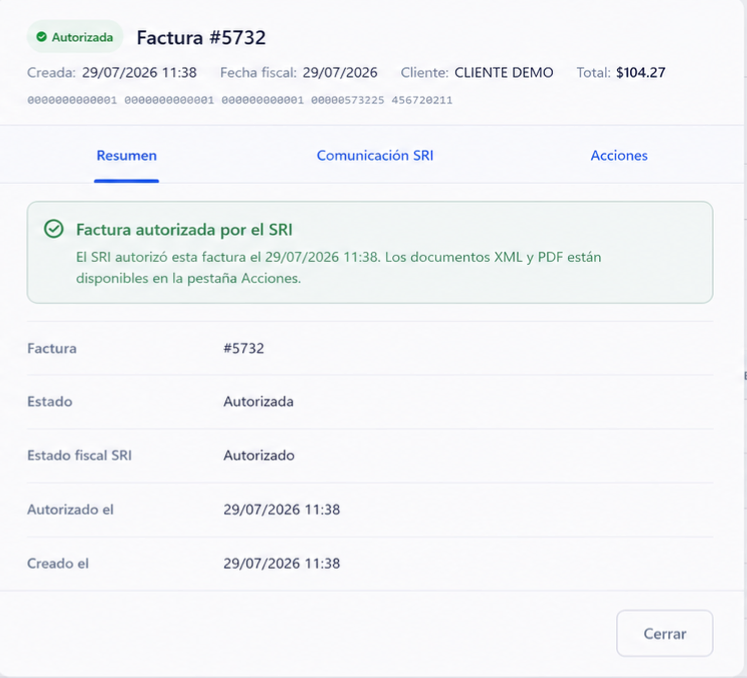 Factura autorizada